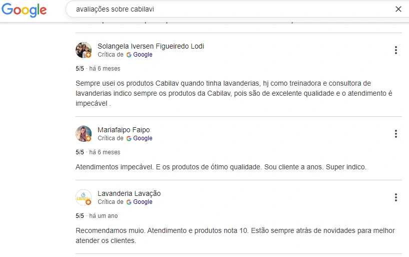 avaliação google cabilavi 1