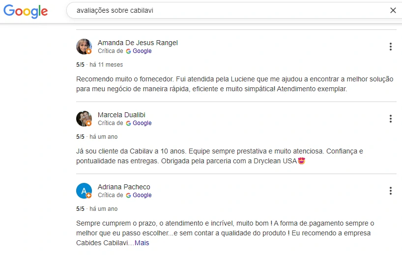 avaliação google cabilavi 2