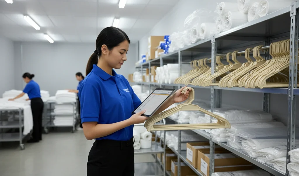 organizando estoque de cabides em lavanderias - cabilavi