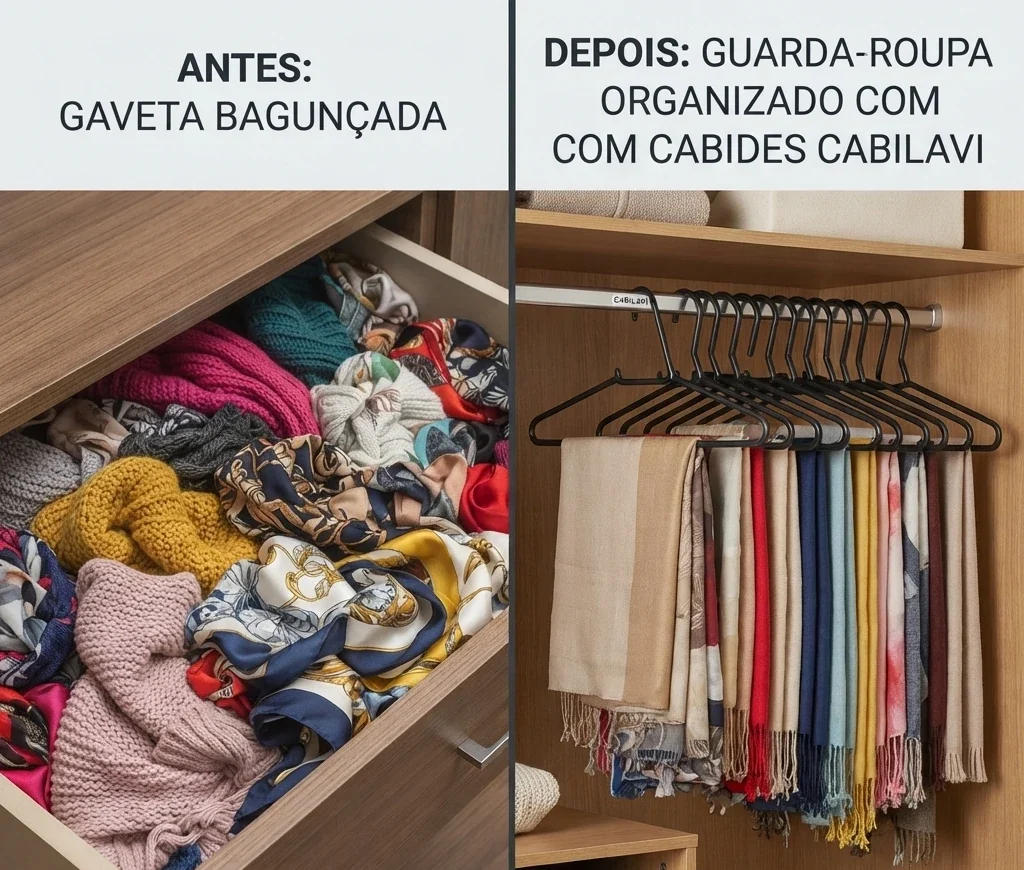 cachecol lenços echarpes cabide reciclado da cabilavi